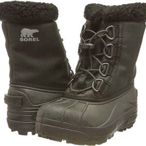 NWT Sorel Childrens Cumberland Black Waterproof Boots Size 10
